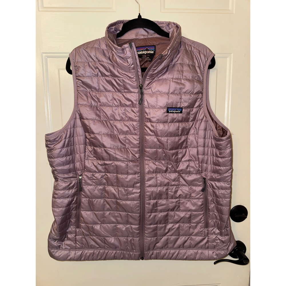 Patagonia Nano Puff Vest Womens XXL Mauve Pink Stella Blue 84247 Puffer P.U.R.E.